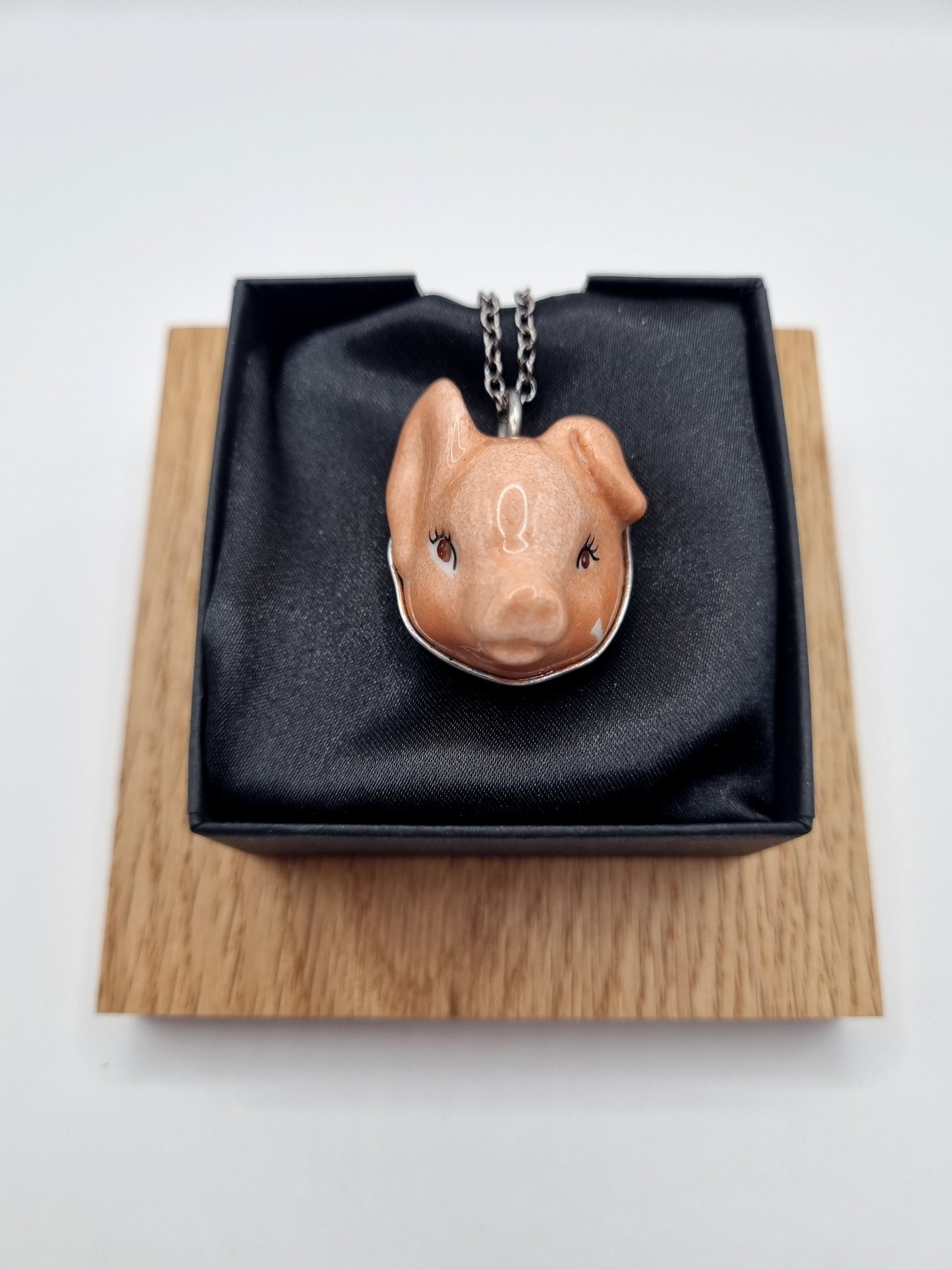 Pig Number 2 porcelain necklace
