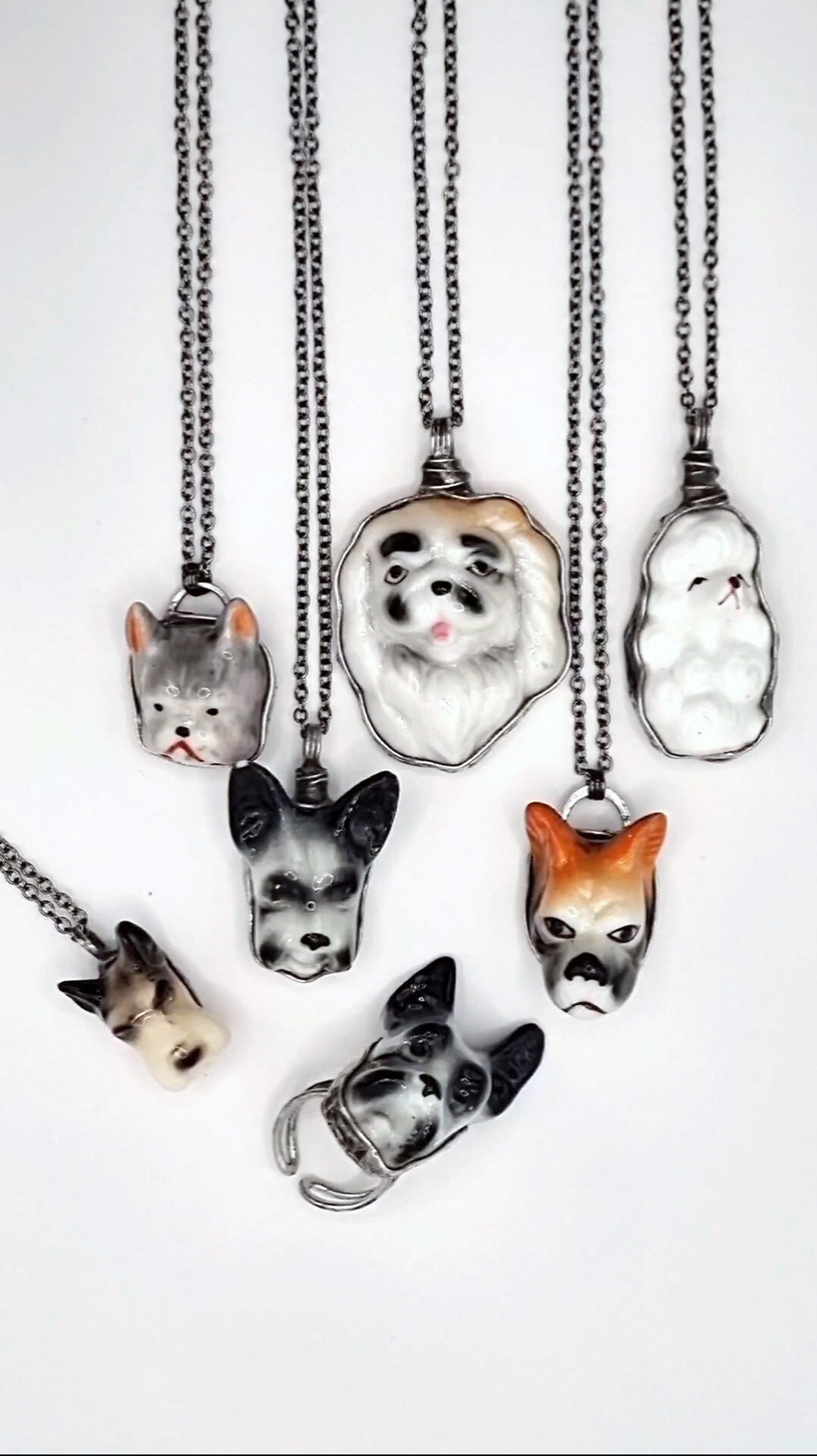 Boxer Dog porcelain necklace