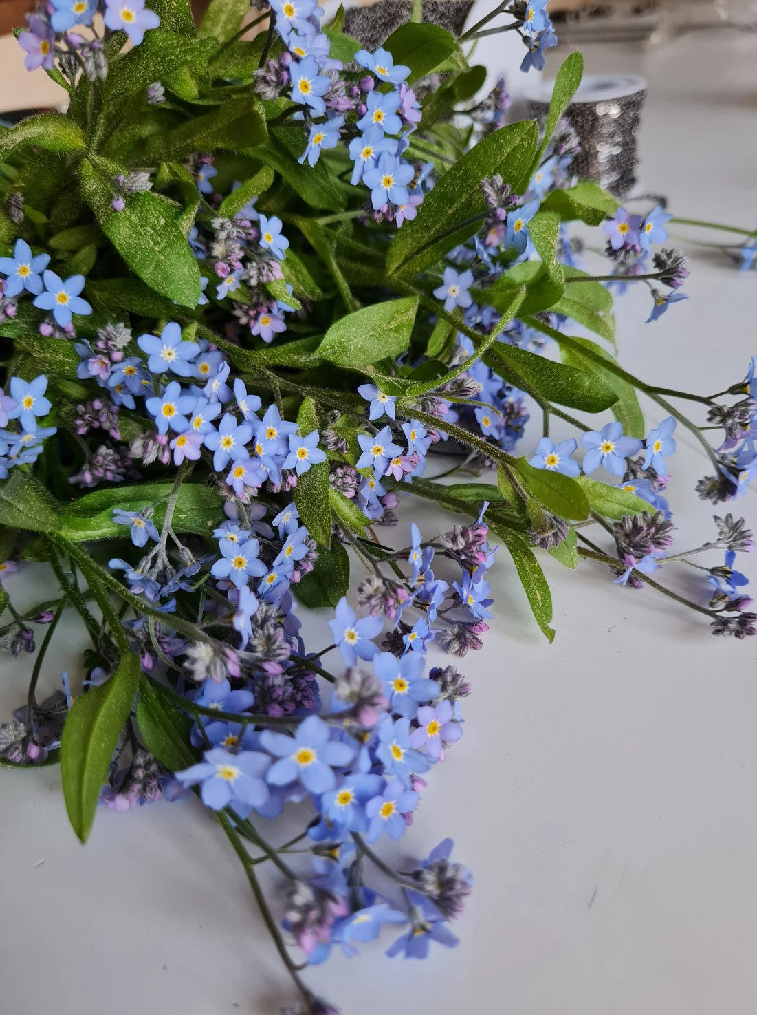 Forget me not necklaces. Pressed dried flowers, Terrarium necklace.