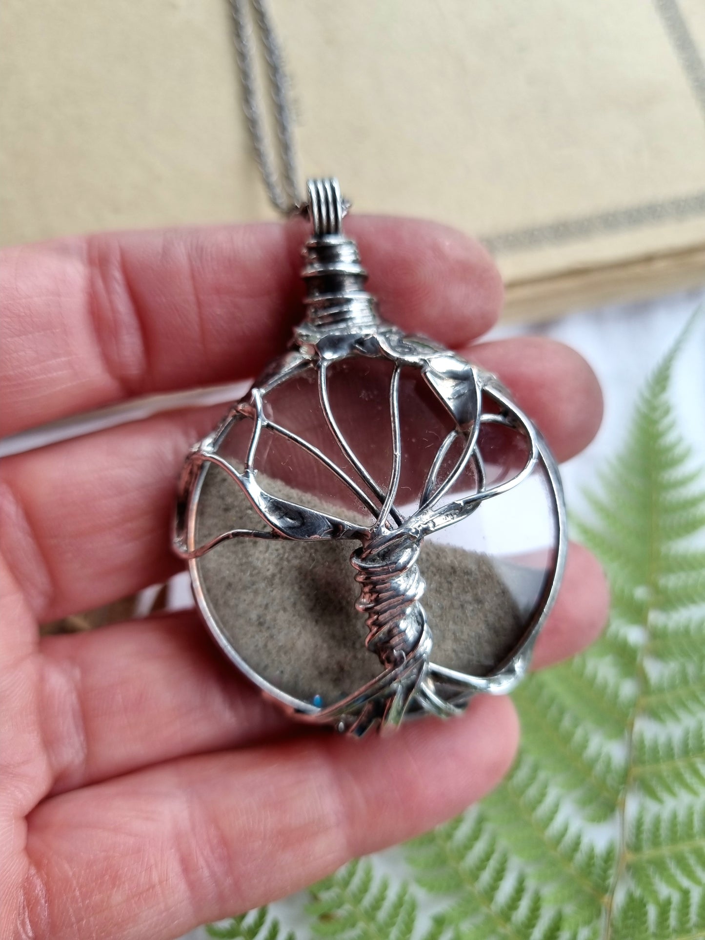 Tree of life necklace, with moving sand.