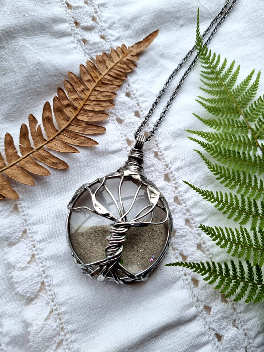 Tree of life necklace, with moving sand.