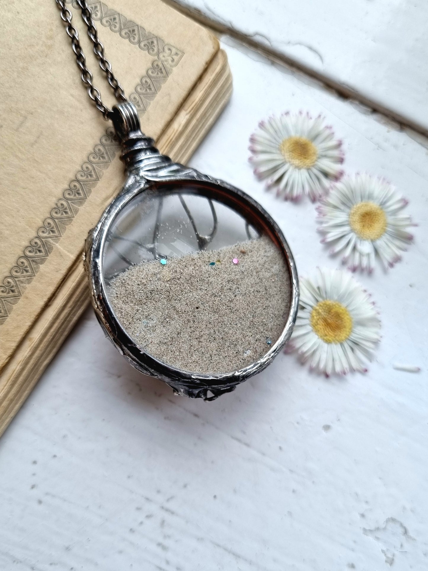 Tree of life necklace, with moving sand.