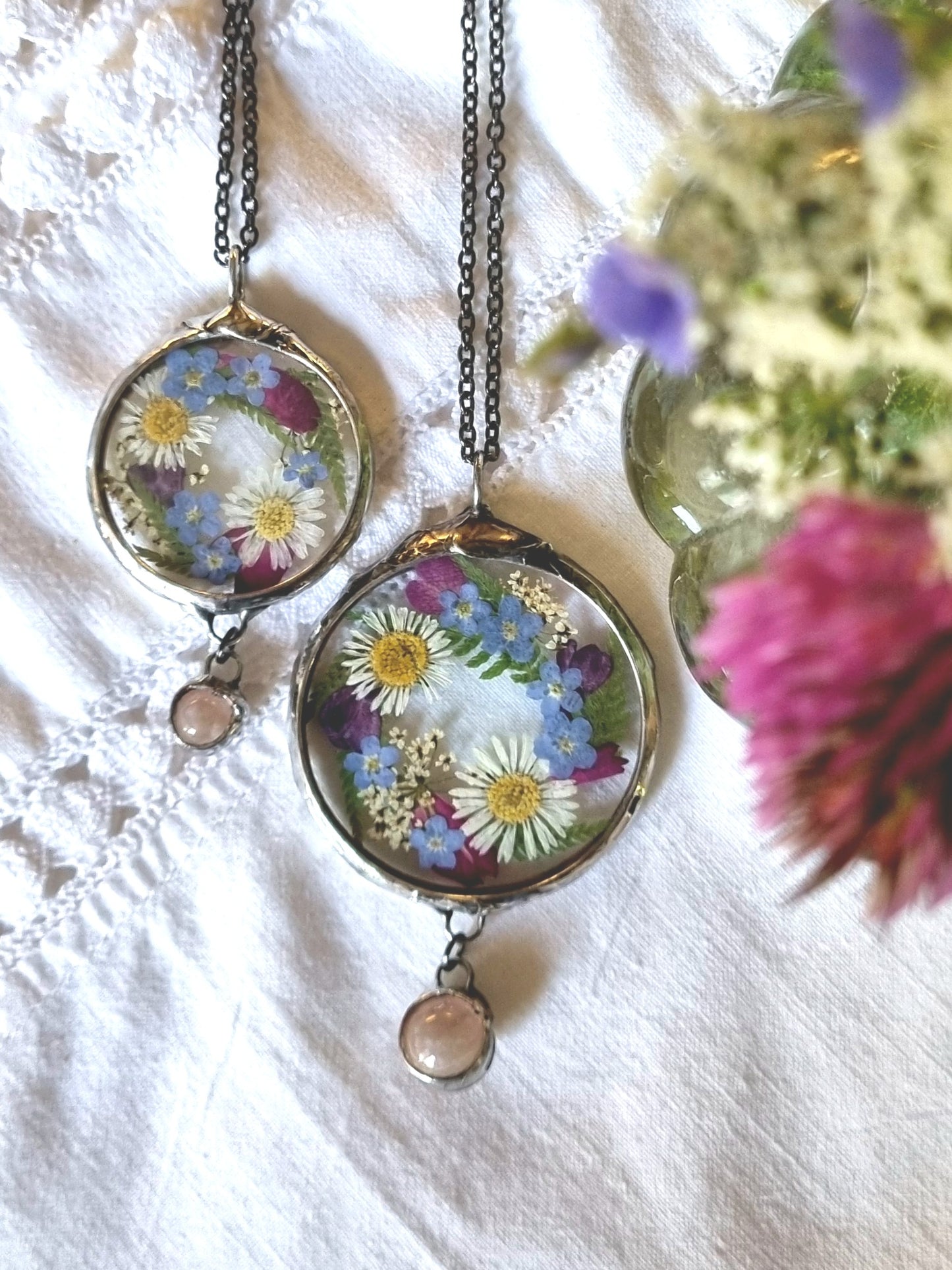 Midsummer necklace, Terrarium necklace.