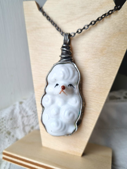 Cat and Dog porcelain necklaces