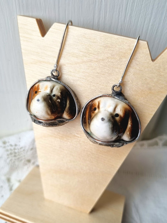 Dog porcelain earrings