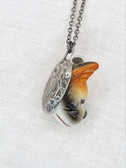 Boxer Dog porcelain necklace