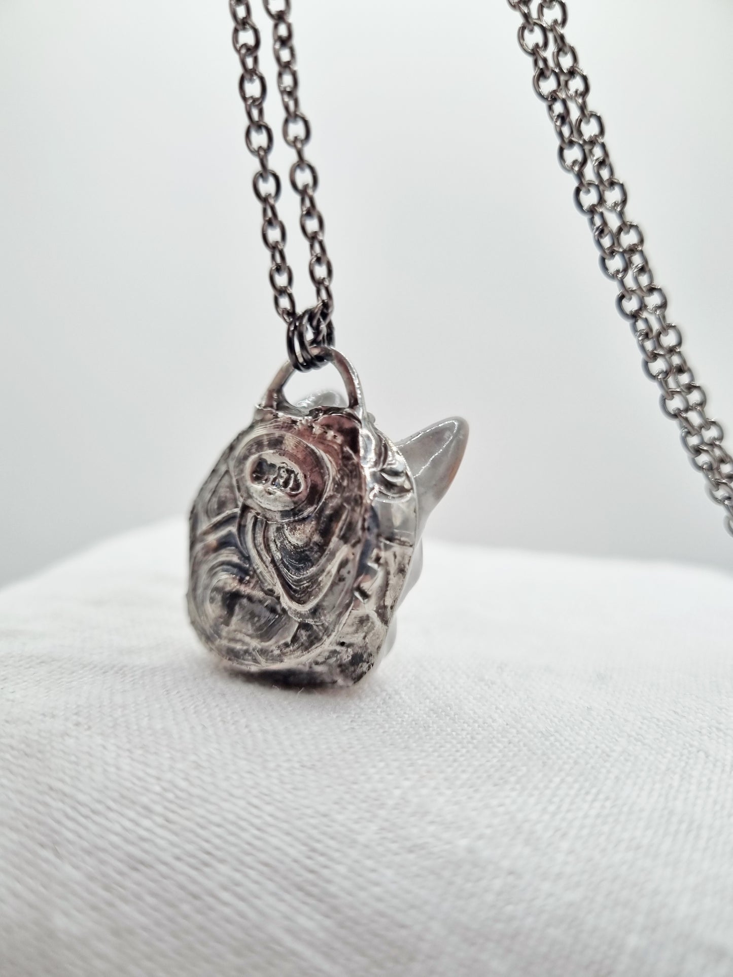 Bulldog porcelain necklace