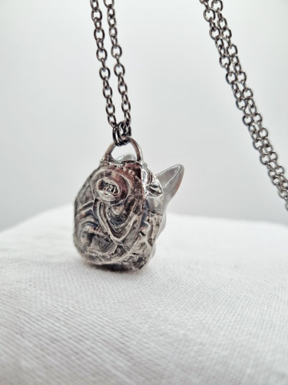 Bulldog porcelain necklace