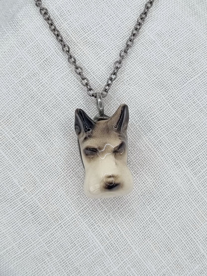 Schnauzer porcelain necklace, small