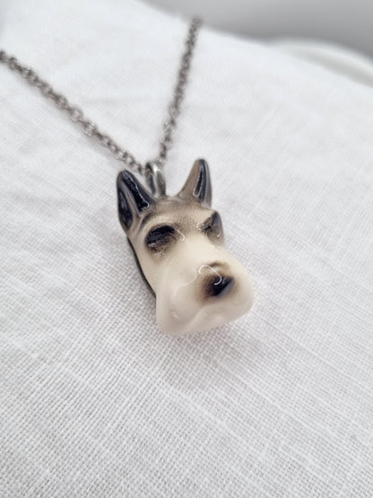 Schnauzer porcelain necklace, small