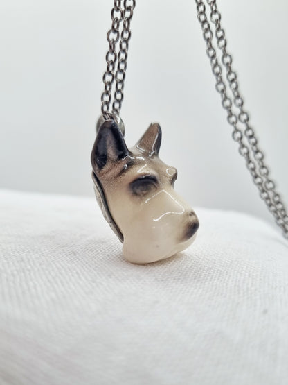 Schnauzer porcelain necklace, small