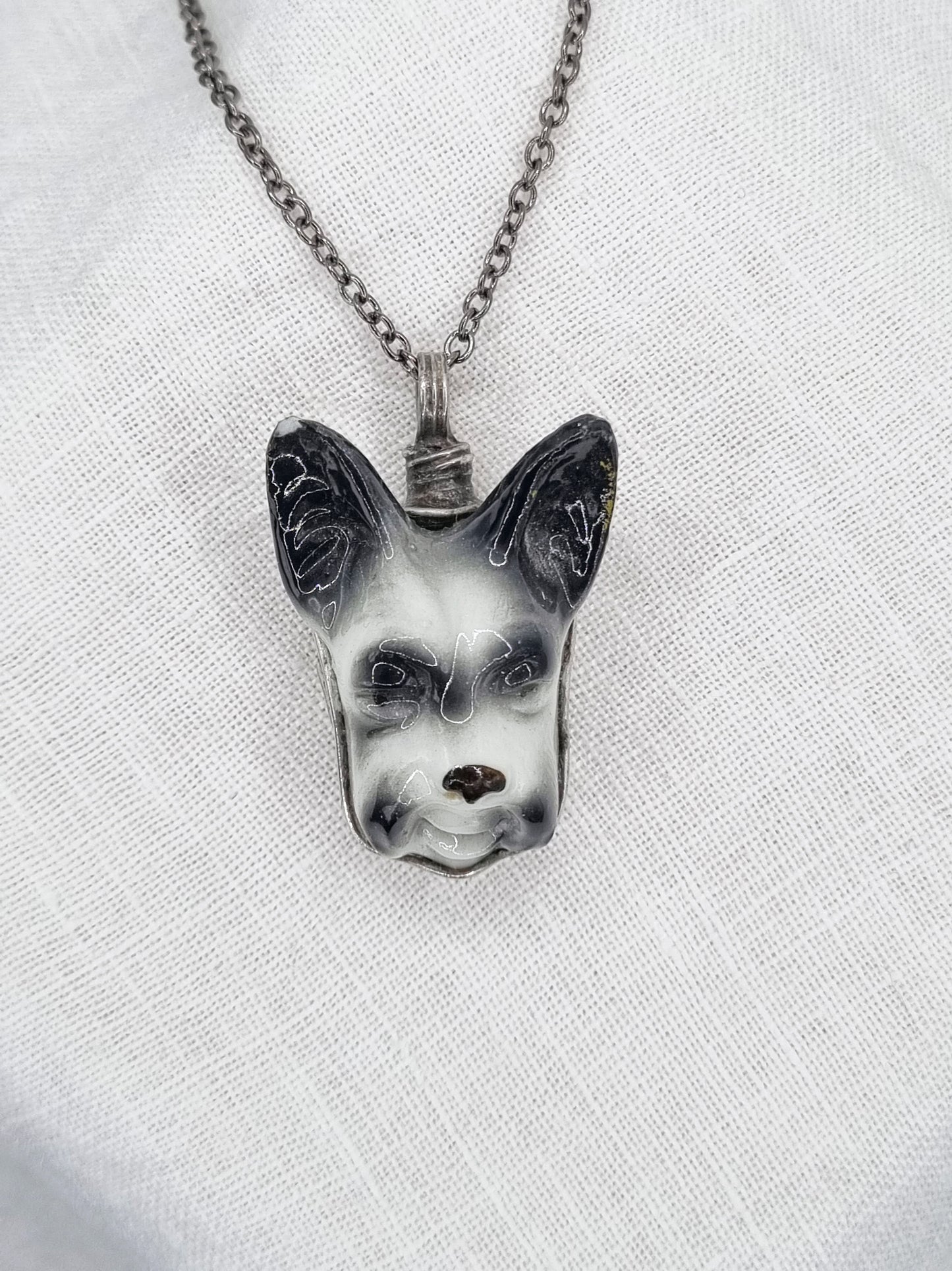 Schnauzer porcelain necklace