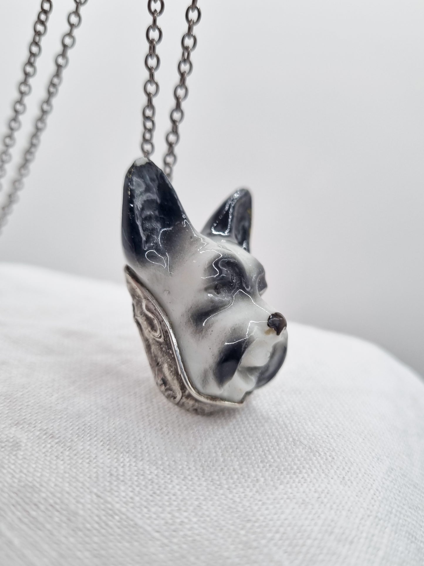 Schnauzer porcelain necklace