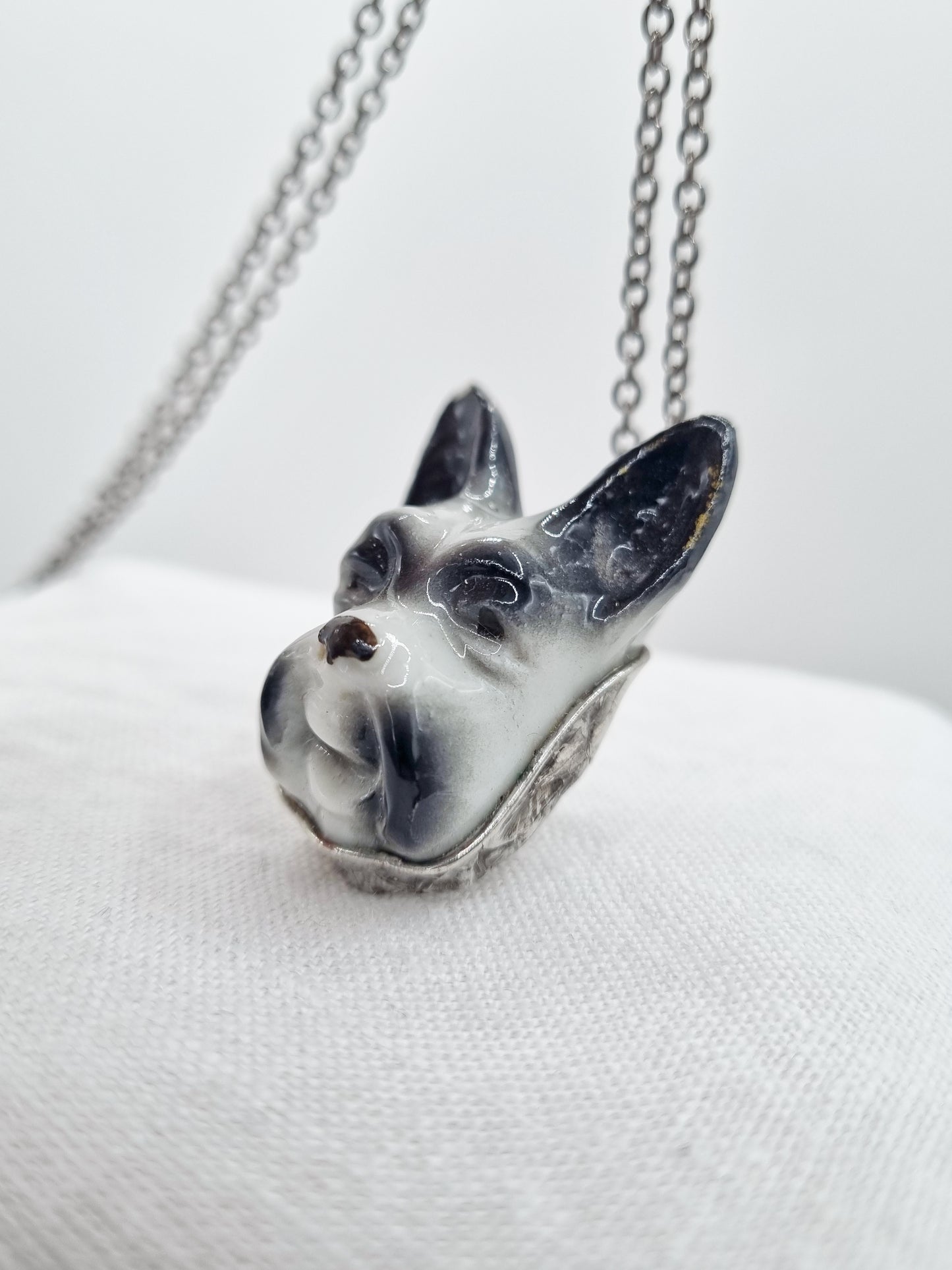 Schnauzer porcelain necklace