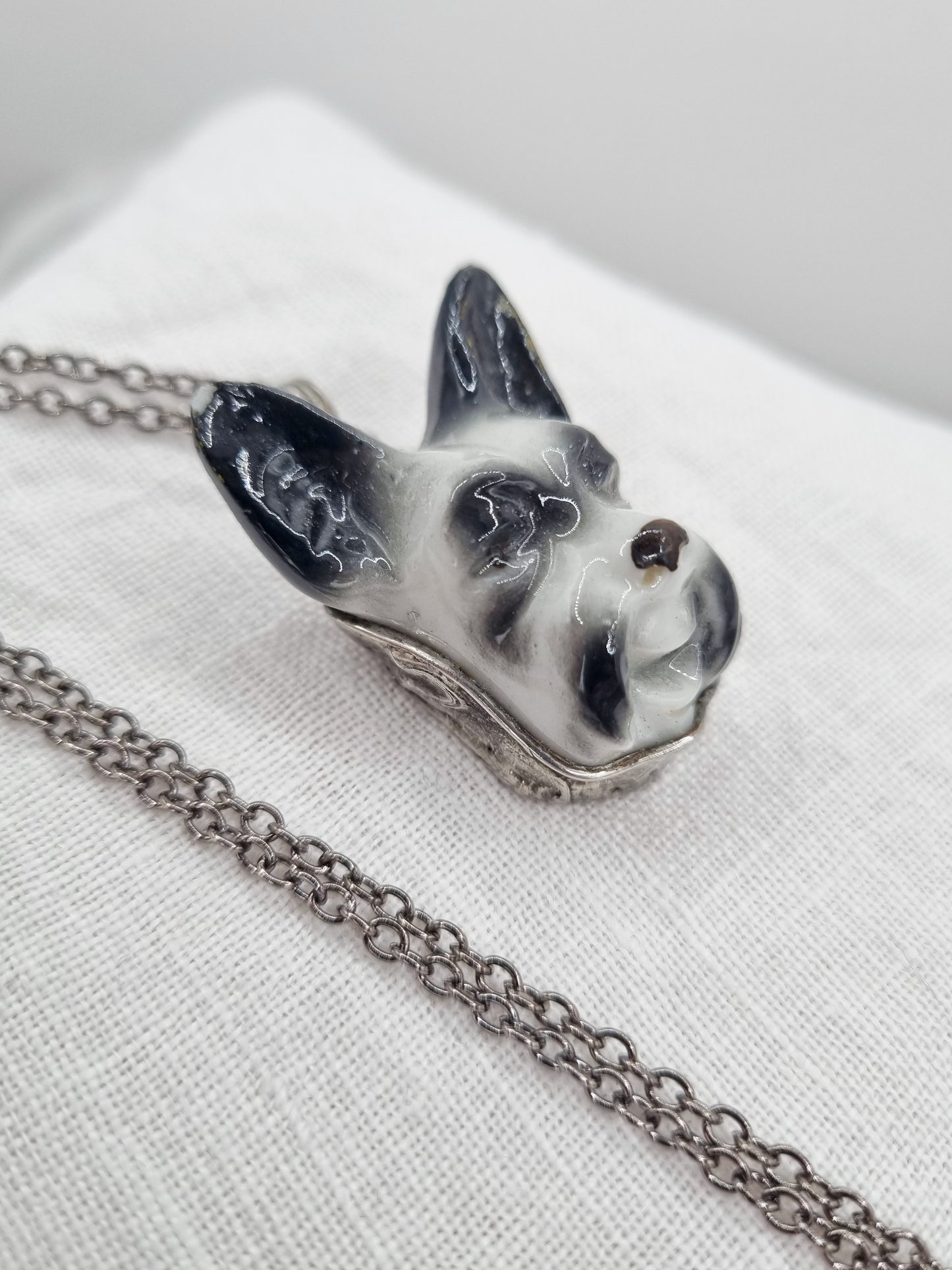 Schnauzer porcelain necklace