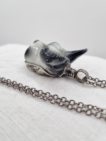 Schnauzer porcelain necklace