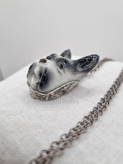 Schnauzer porcelain necklace