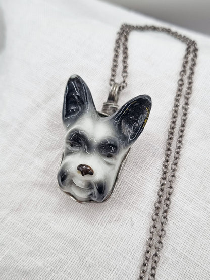Schnauzer porcelain necklace