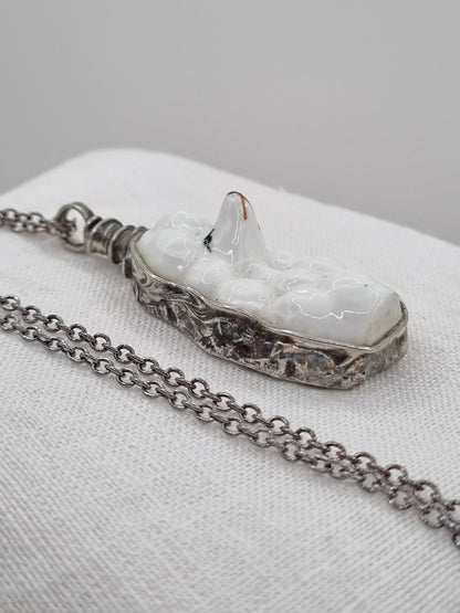 Poodle porcelain necklace