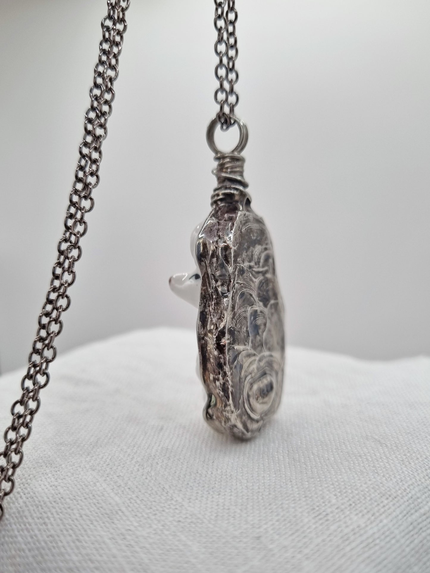 Poodle porcelain necklace