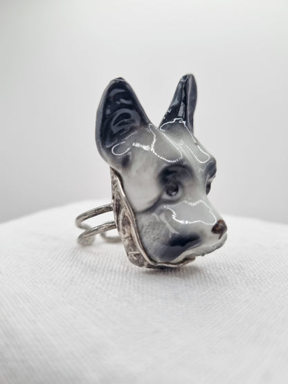 Schnauzer porcelain ring