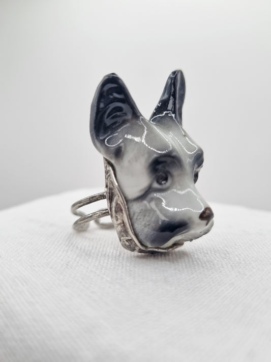 Schnauzer porcelain ring