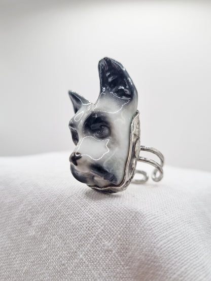 Schnauzer porcelain ring