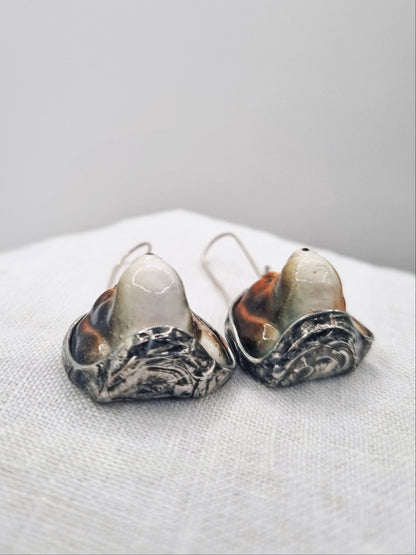 Beagle Dog porcelain earrings