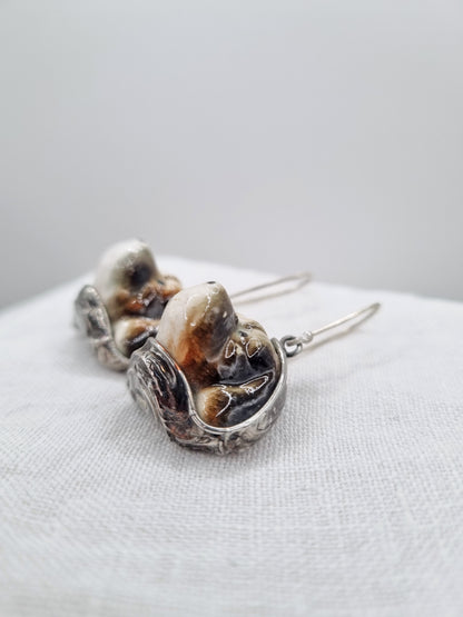 Beagle Dog porcelain earrings