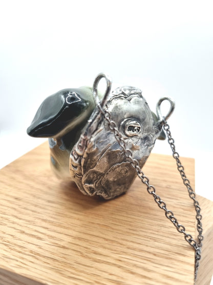 English Bulldog porcelain necklace