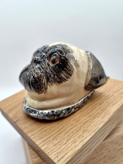 Pug porcelain necklace