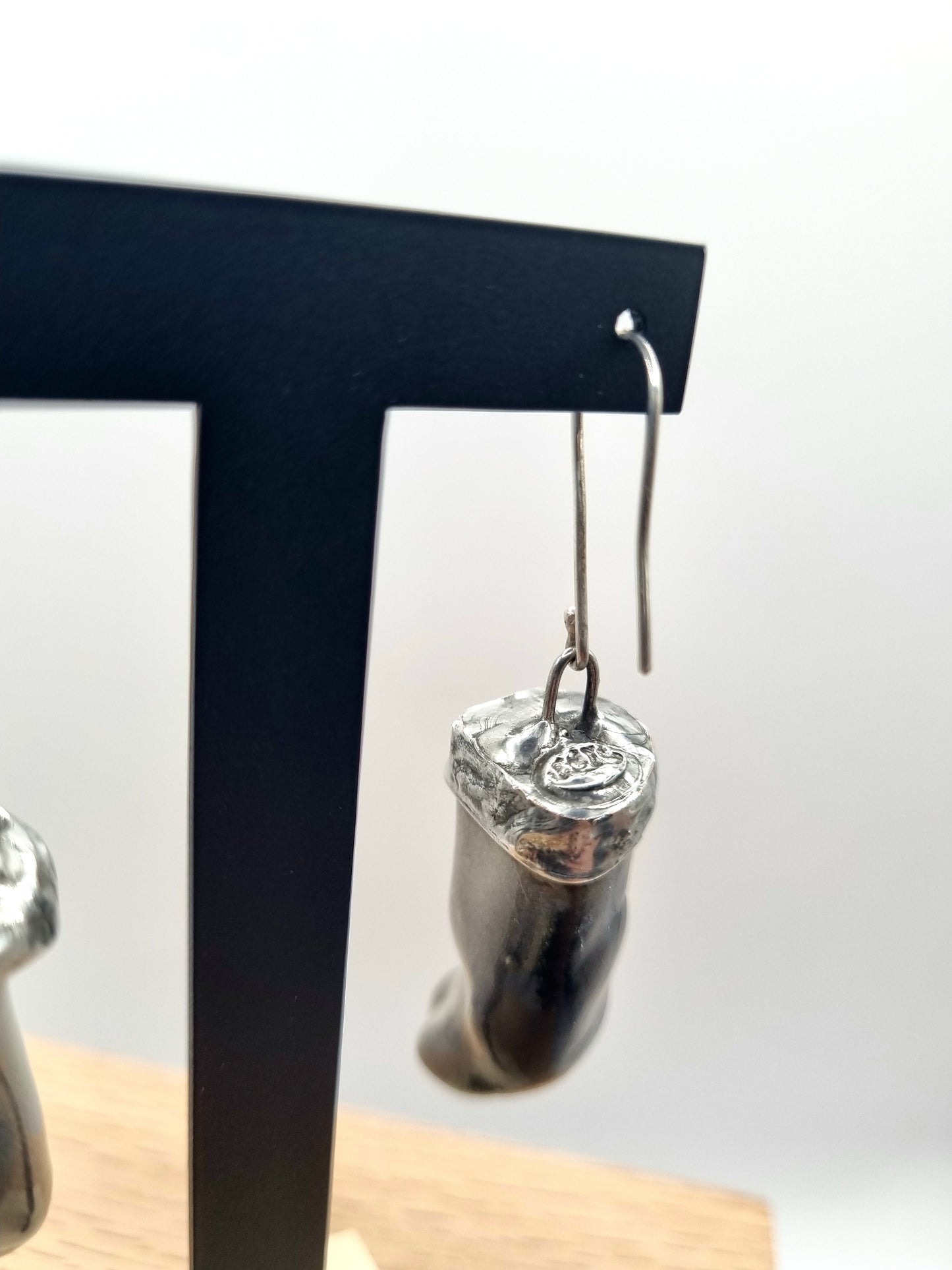 French Bulldog (black) porcelain necklace with earrings