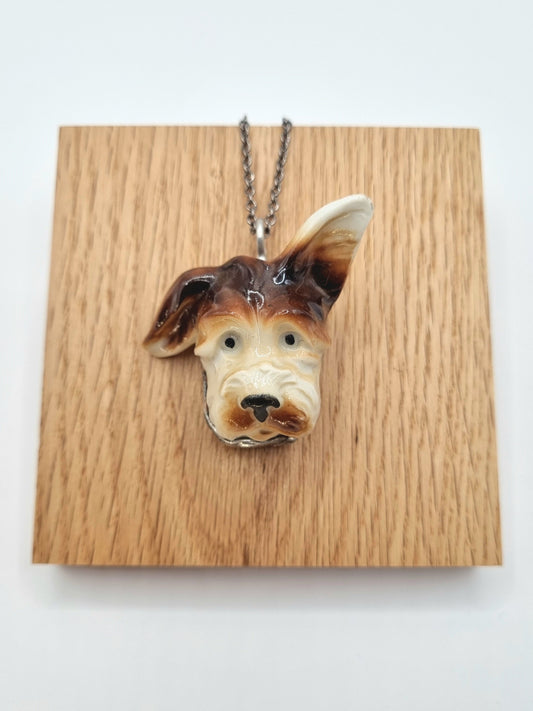 Lovely Dog porcelain necklace