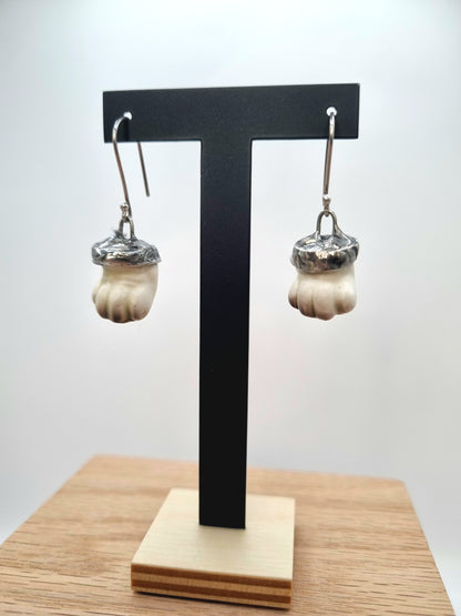 French Bulldog (brown) porcelain necklace with earrings