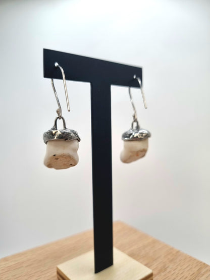 French Bulldog (brown) porcelain necklace with earrings