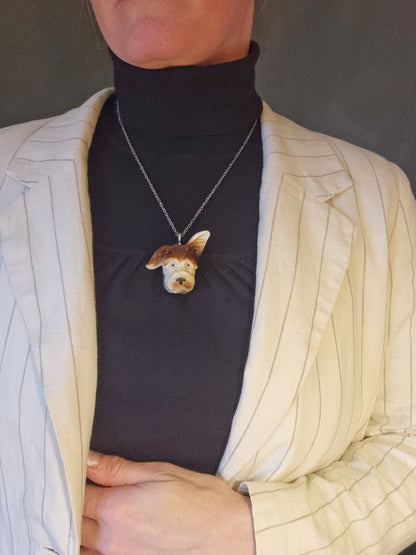 Lovely Dog porcelain necklace