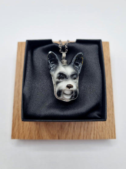 Schnauzer porcelain necklace