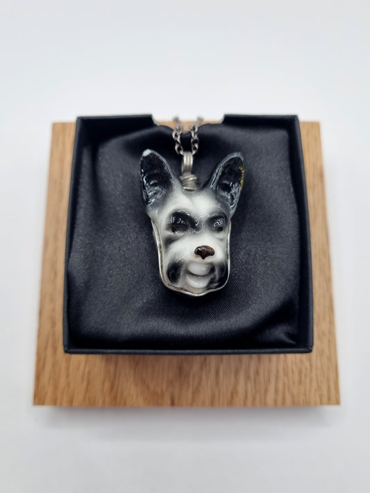 Schnauzer porcelain necklace