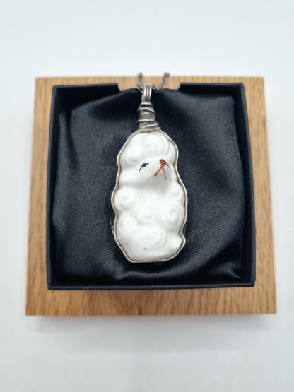 Poodle porcelain necklace