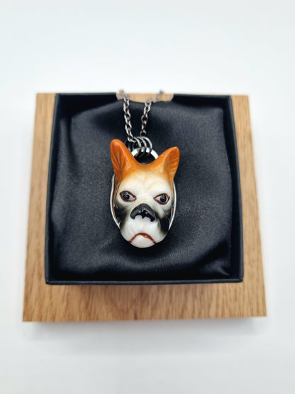 Boxer Dog porcelain necklace