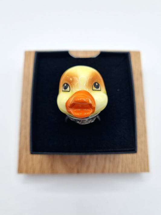 Duck porcelain adjustable ring