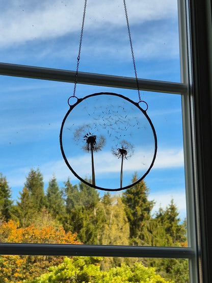"The Two of Us" Dandelion botanical window decor
