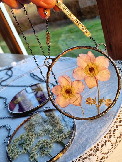 Mother's Day, wall hanging, Anemone, Cosmos or Queen Anne's lace Terrarium decor.