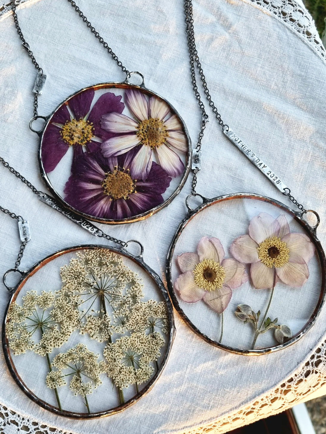 Mother's Day, wall hanging, Anemone, Cosmos or Queen Anne's lace Terrarium decor.