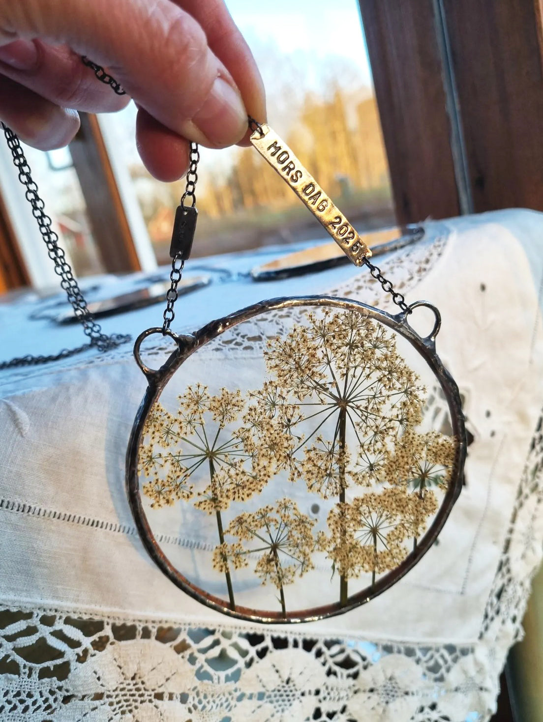 Mother's Day, wall hanging, Anemone, Cosmos or Queen Anne's lace Terrarium decor.