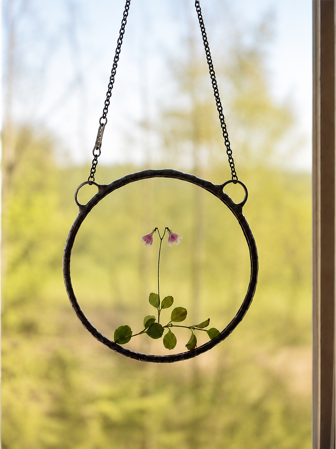 Linnea, Small Twinflower wall hanging, Terrarium decor.