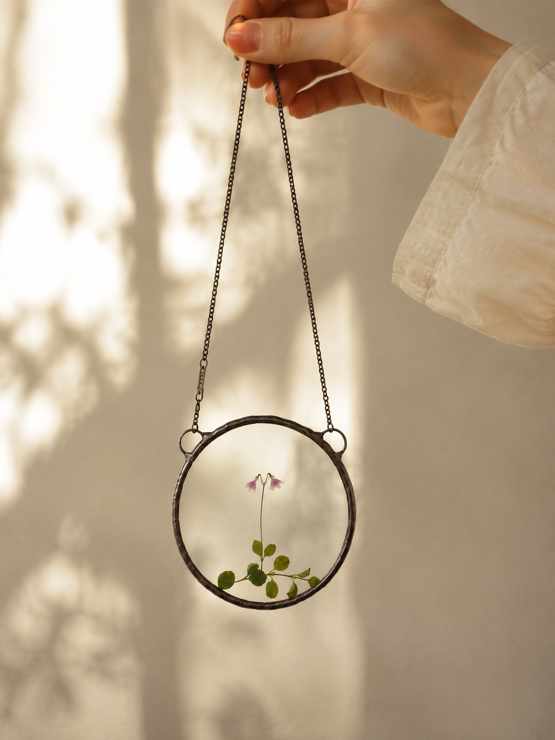 Linnea, Small Twinflower wall hanging, Terrarium decor.